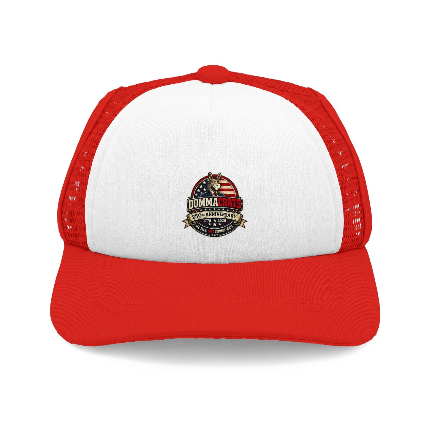 Dog Foamy Trucker Hat — Patriotic American Flag Pup Patch