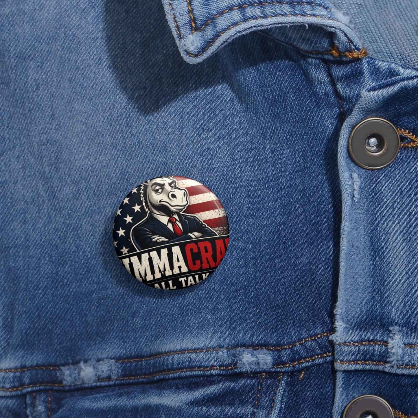 Politics Pig Pin Button — "Imma Craz" Patriotic Humor Badge