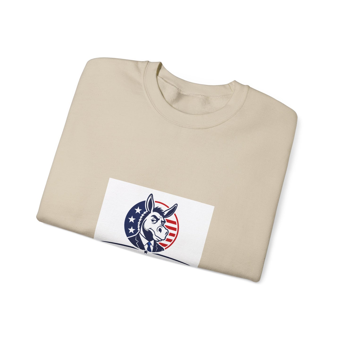 Crewneck Sweatshirt — 'Dummacrats' Patriotic Donkey Graphic