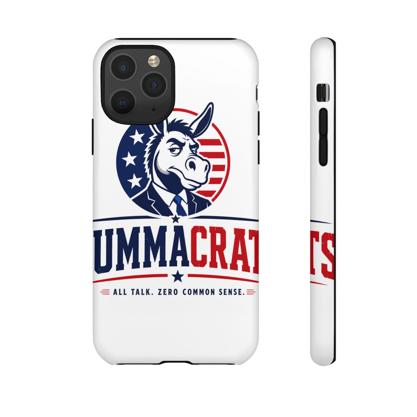 Phone Case — 'DemmaCrat' Political Donkey Design, Patriotic Anti-Democrat Graphic