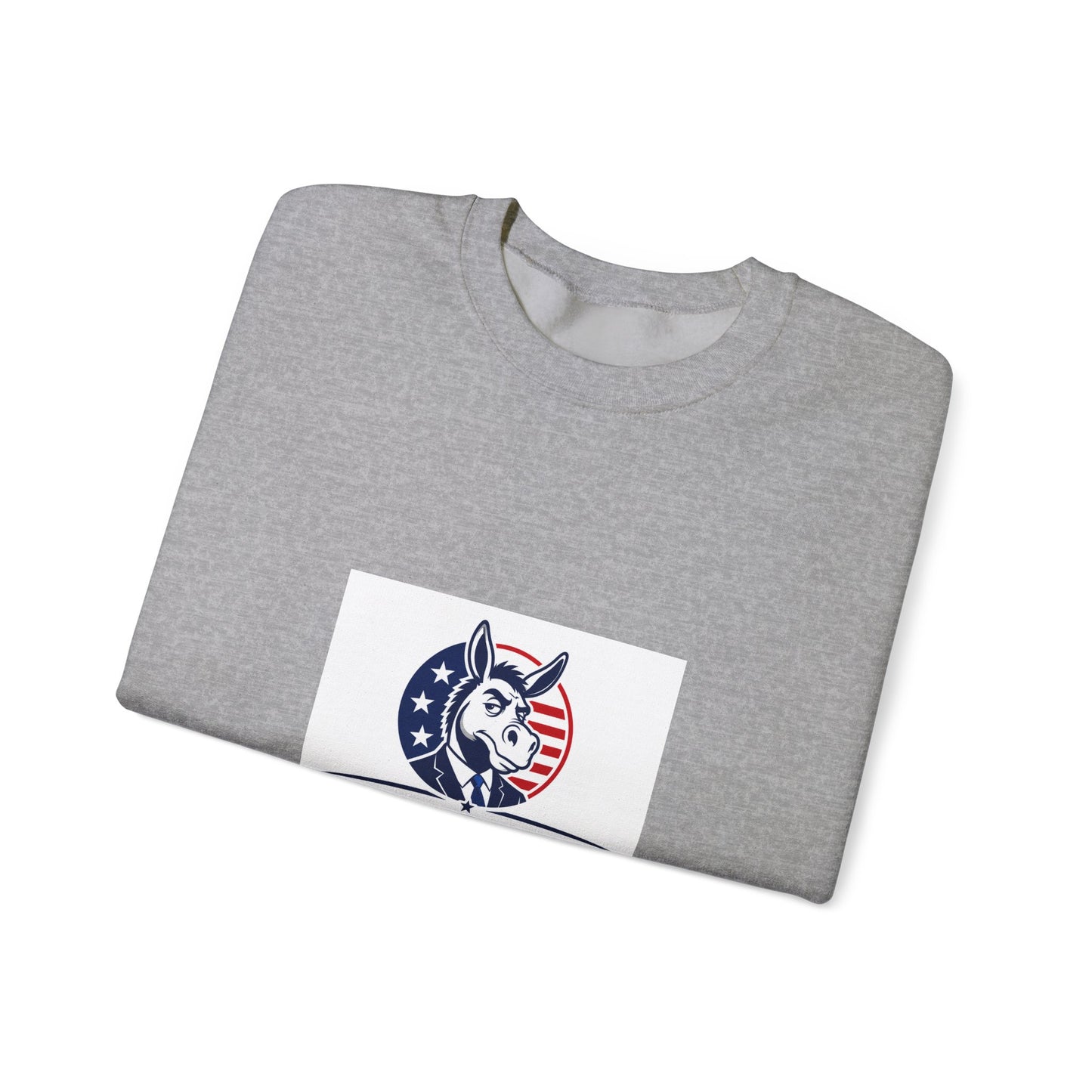 Crewneck Sweatshirt — 'Dummacrats' Patriotic Donkey Graphic