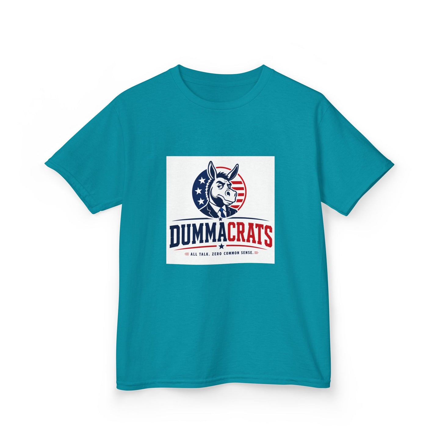 Kids Tee — "Dummacr@ts" Patriotic Donkey Graphic