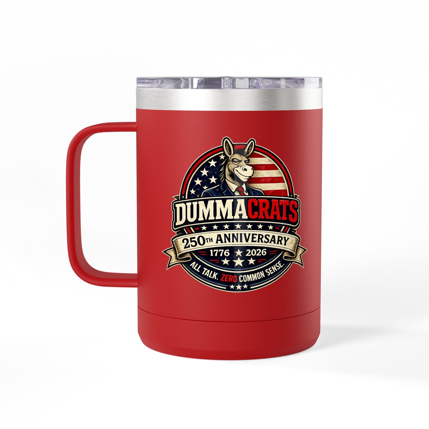 Veteran Muscle Coffee Tumbler 15oz — American Flag 'Veterans' Shield Travel Mug