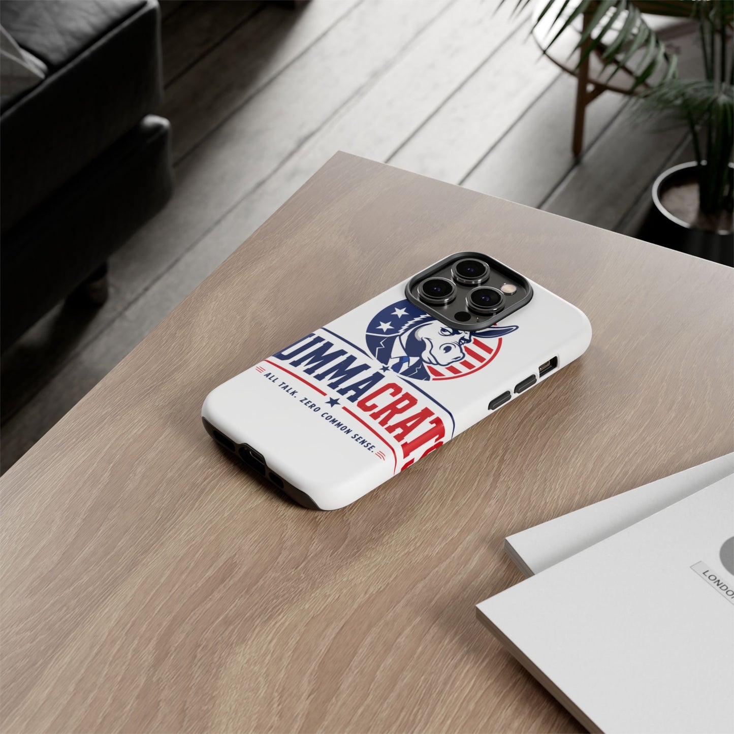 Phone Case — 'DemmaCrat' Political Donkey Design, Patriotic Anti-Democrat Graphic