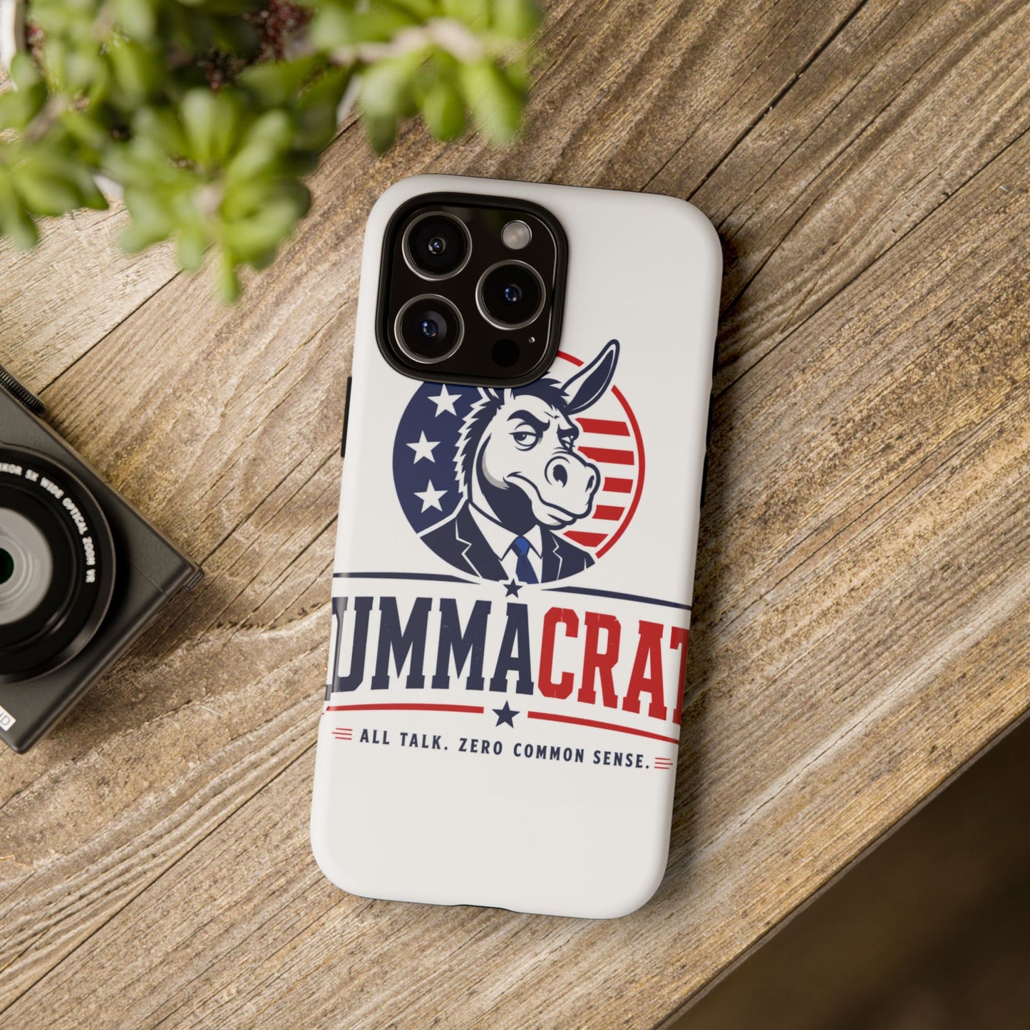 Phone Case — 'DemmaCrat' Political Donkey Design, Patriotic Anti-Democrat Graphic