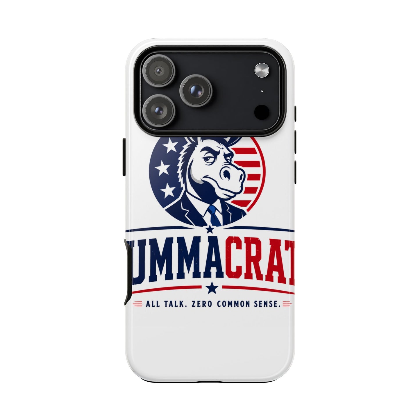 Phone Case — 'DemmaCrat' Political Donkey Design, Patriotic Anti-Democrat Graphic