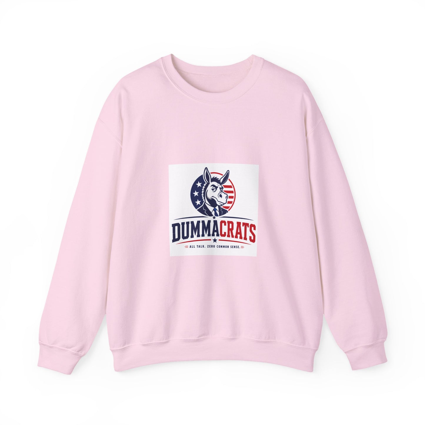 Crewneck Sweatshirt — 'Dummacrats' Patriotic Donkey Graphic