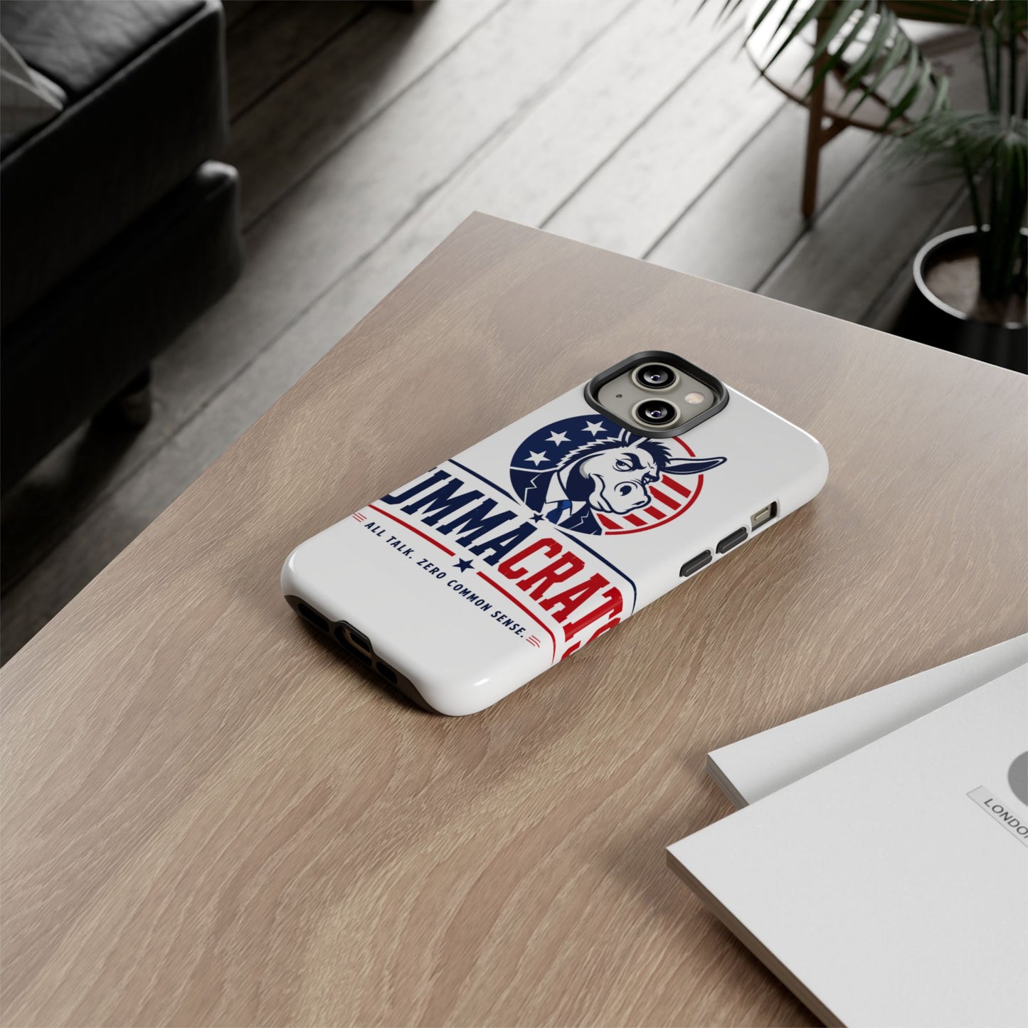 Phone Case — 'DemmaCrat' Political Donkey Design, Patriotic Anti-Democrat Graphic