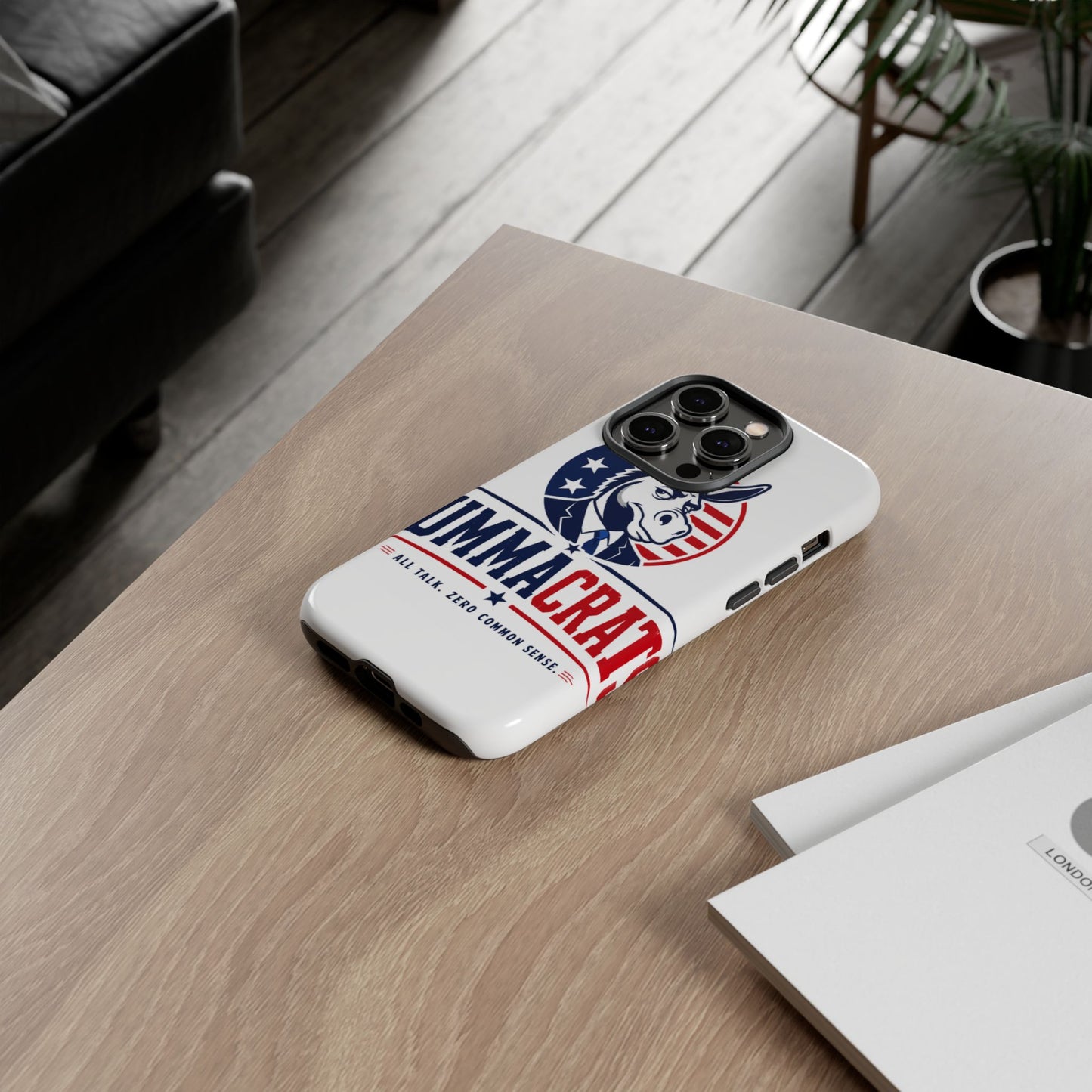 Phone Case — 'DemmaCrat' Political Donkey Design, Patriotic Anti-Democrat Graphic