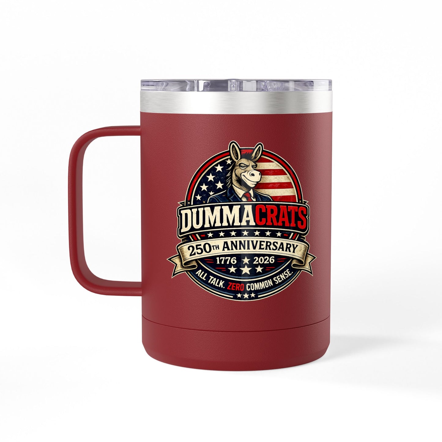 Veteran Muscle Coffee Tumbler 15oz — American Flag 'Veterans' Shield Travel Mug