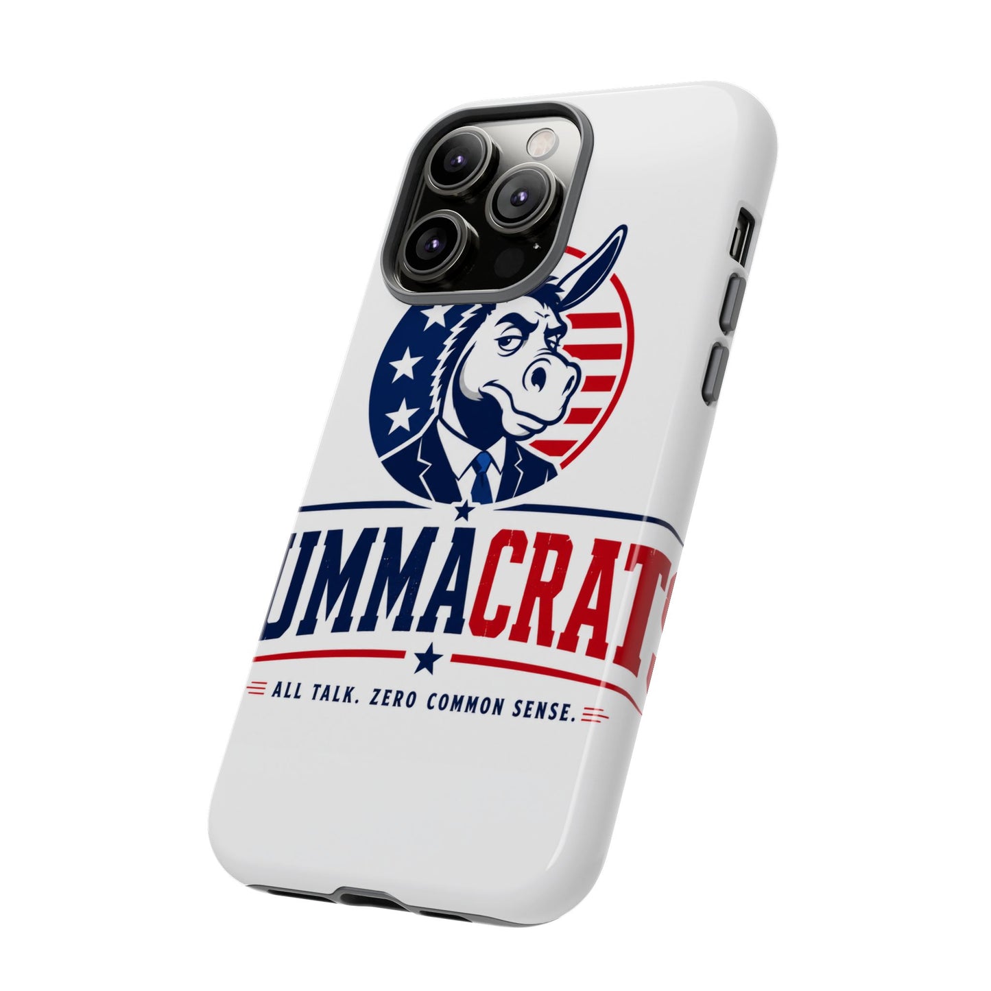 Phone Case — 'DemmaCrat' Political Donkey Design, Patriotic Anti-Democrat Graphic