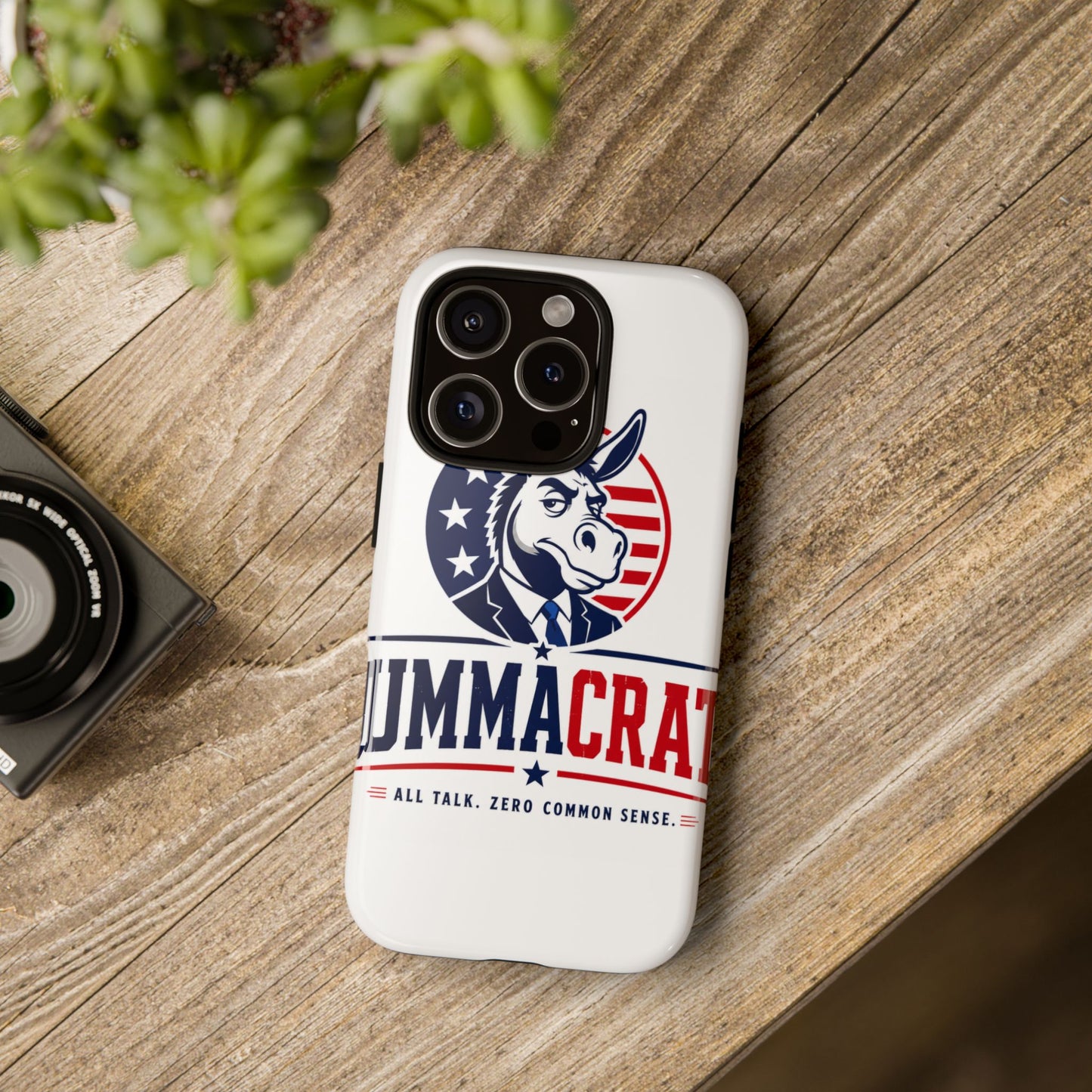 Phone Case — 'DemmaCrat' Political Donkey Design, Patriotic Anti-Democrat Graphic