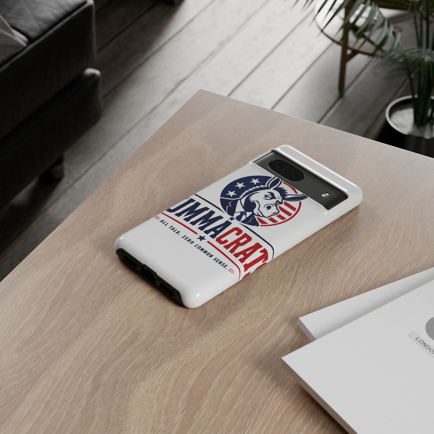 Phone Case — 'DemmaCrat' Political Donkey Design, Patriotic Anti-Democrat Graphic