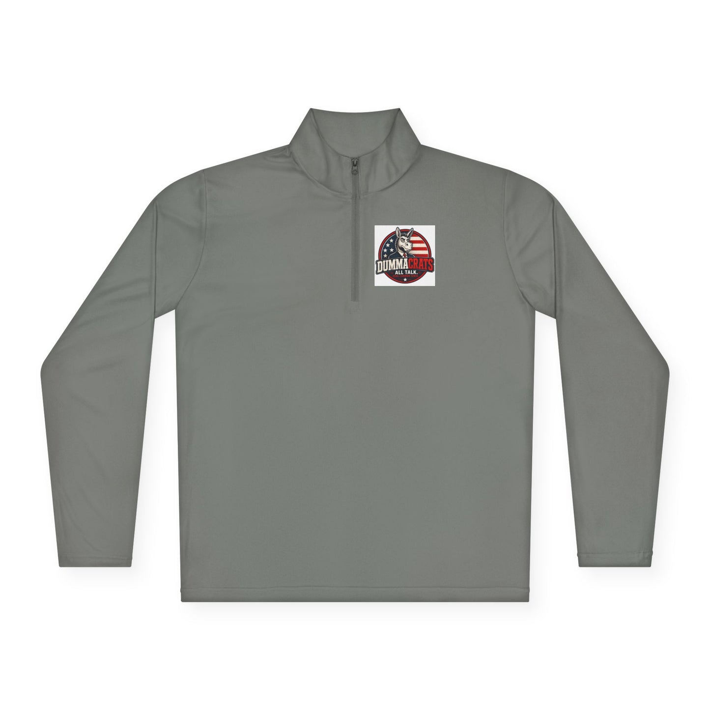 Quarter-Zip Pullover - Trump 2024 Helmet American Flag Logo