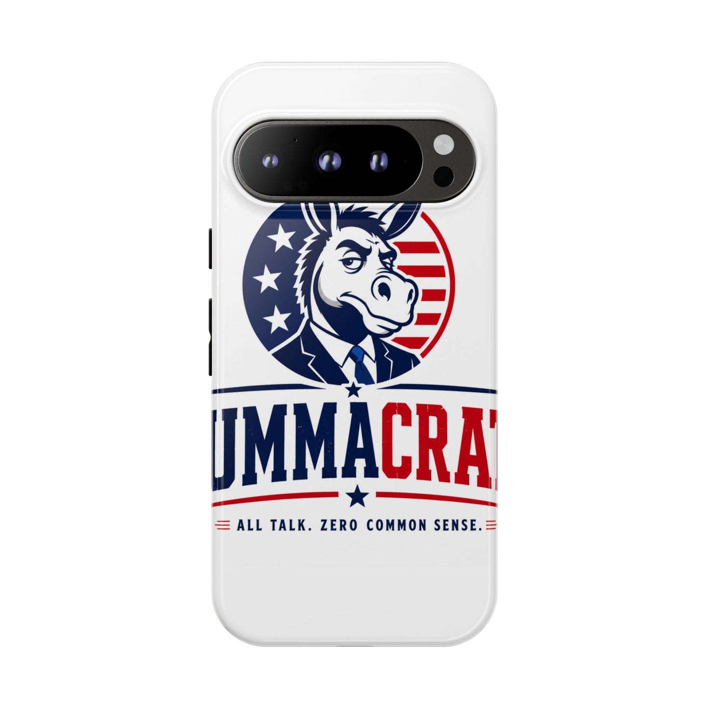 Phone Case — 'DemmaCrat' Political Donkey Design, Patriotic Anti-Democrat Graphic