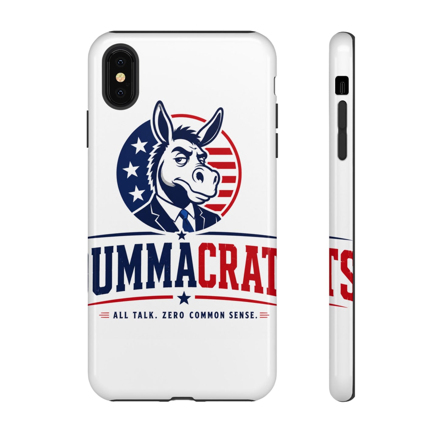 Phone Case — 'DemmaCrat' Political Donkey Design, Patriotic Anti-Democrat Graphic