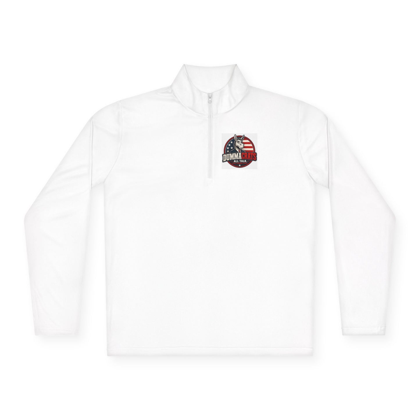 Quarter-Zip Pullover - Trump 2024 Helmet American Flag Logo