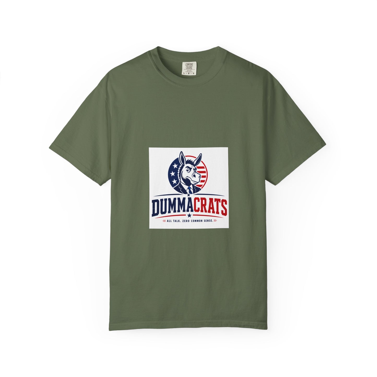 Political Satire T‑Shirt — "Dummacrats" Patriotic Donkey Graphic