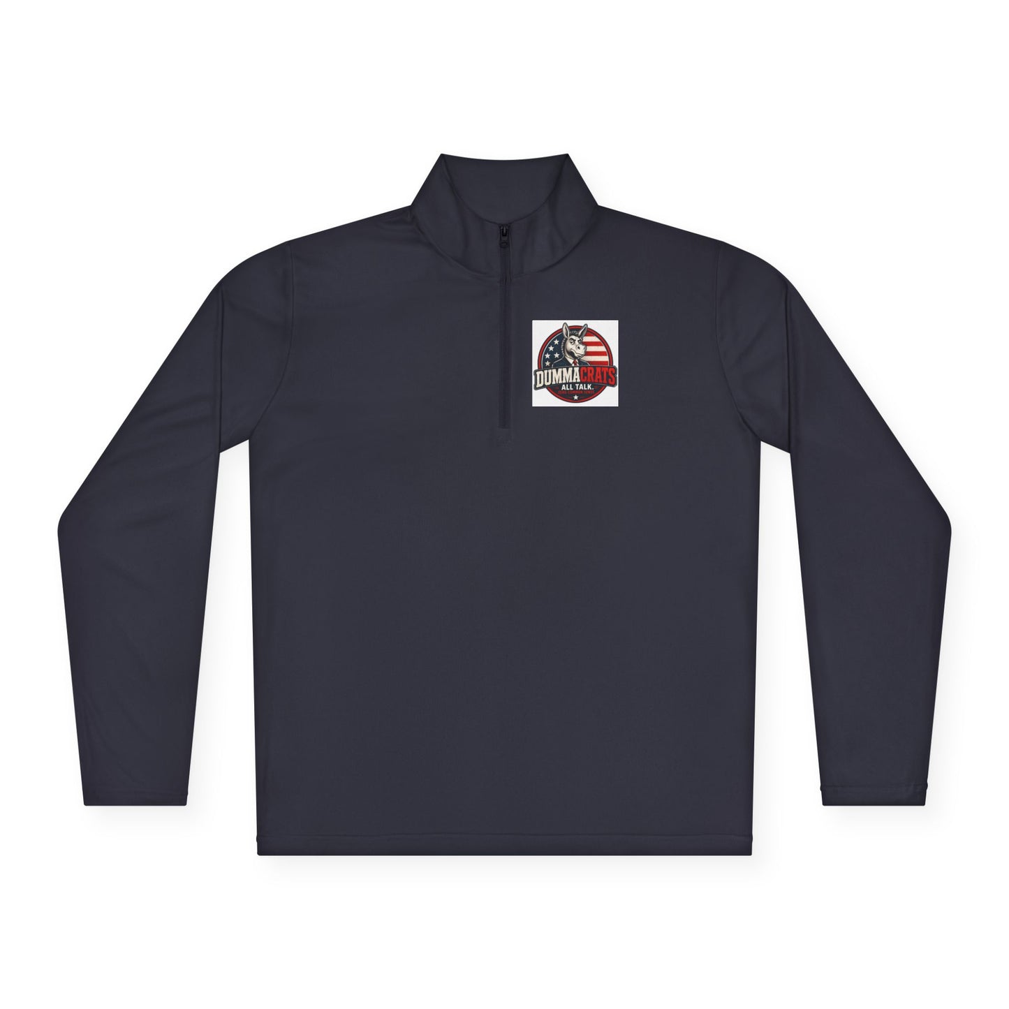 Quarter-Zip Pullover - Trump 2024 Helmet American Flag Logo
