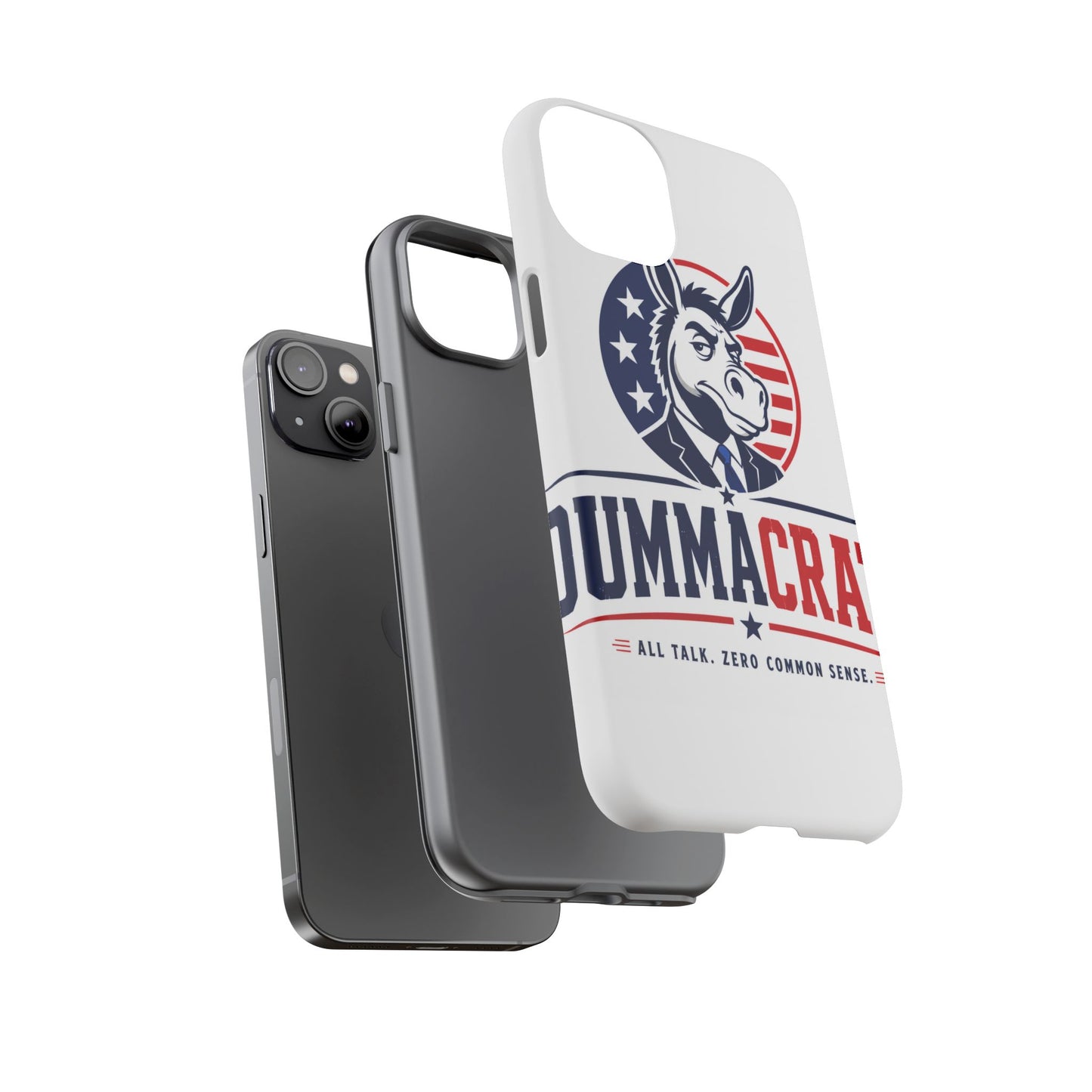 Phone Case — 'DemmaCrat' Political Donkey Design, Patriotic Anti-Democrat Graphic