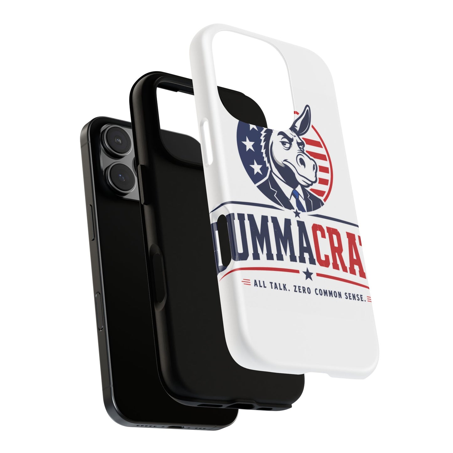 Phone Case — 'DemmaCrat' Political Donkey Design, Patriotic Anti-Democrat Graphic