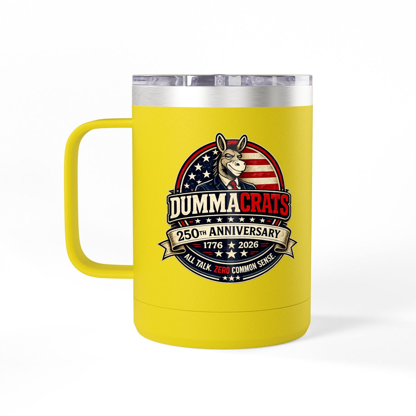 Veteran Muscle Coffee Tumbler 15oz — American Flag 'Veterans' Shield Travel Mug