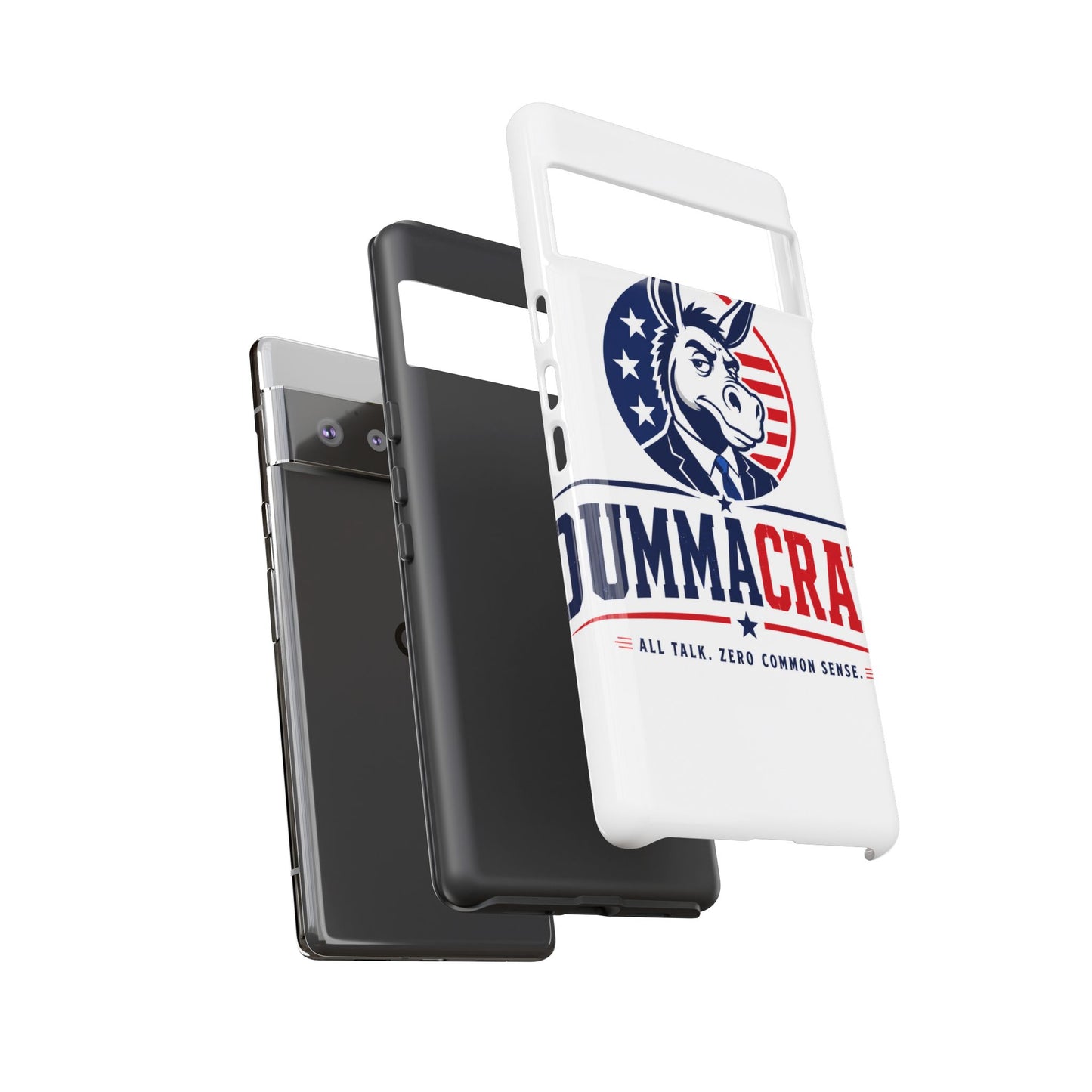 Phone Case — 'DemmaCrat' Political Donkey Design, Patriotic Anti-Democrat Graphic