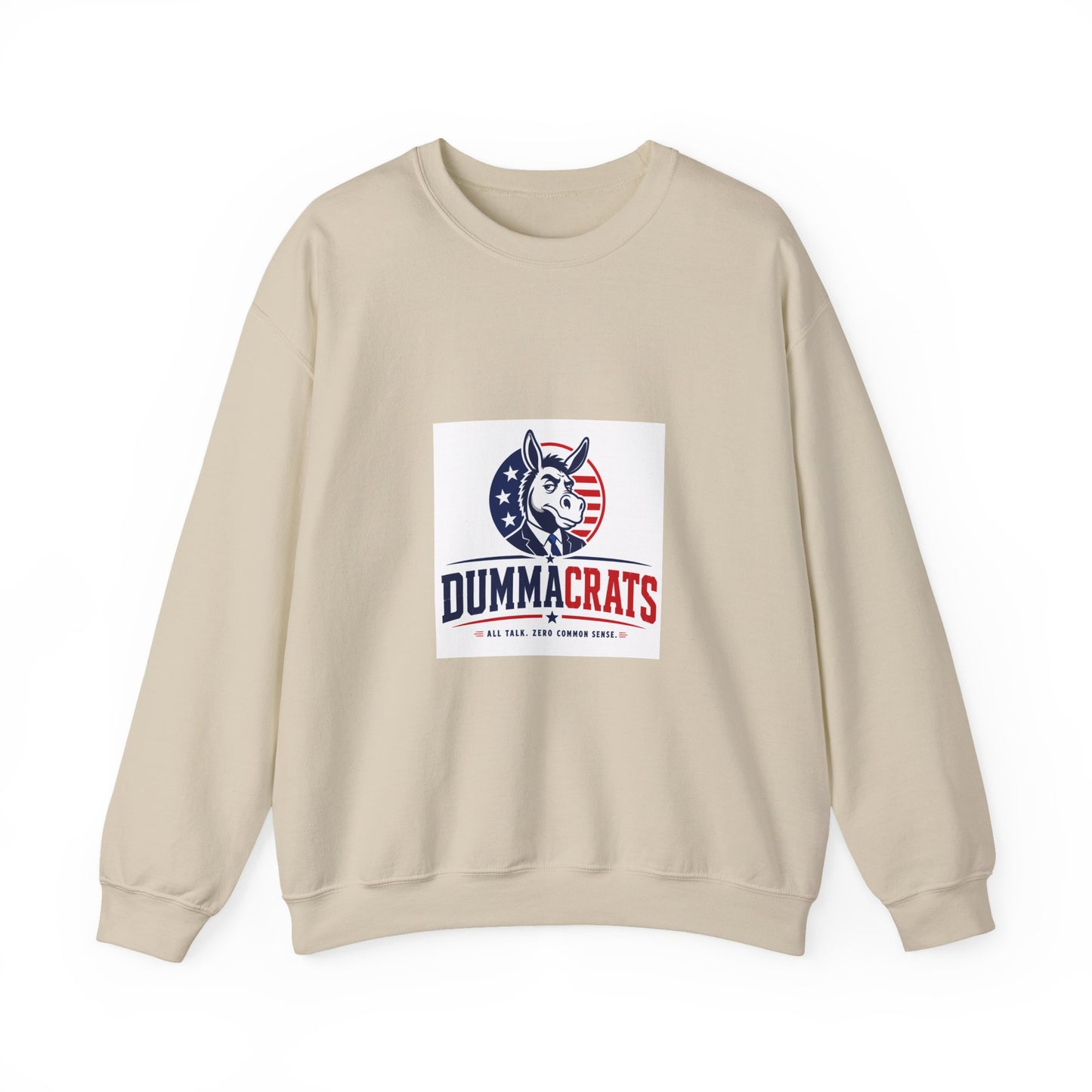 Crewneck Sweatshirt — 'Dummacrats' Patriotic Donkey Graphic