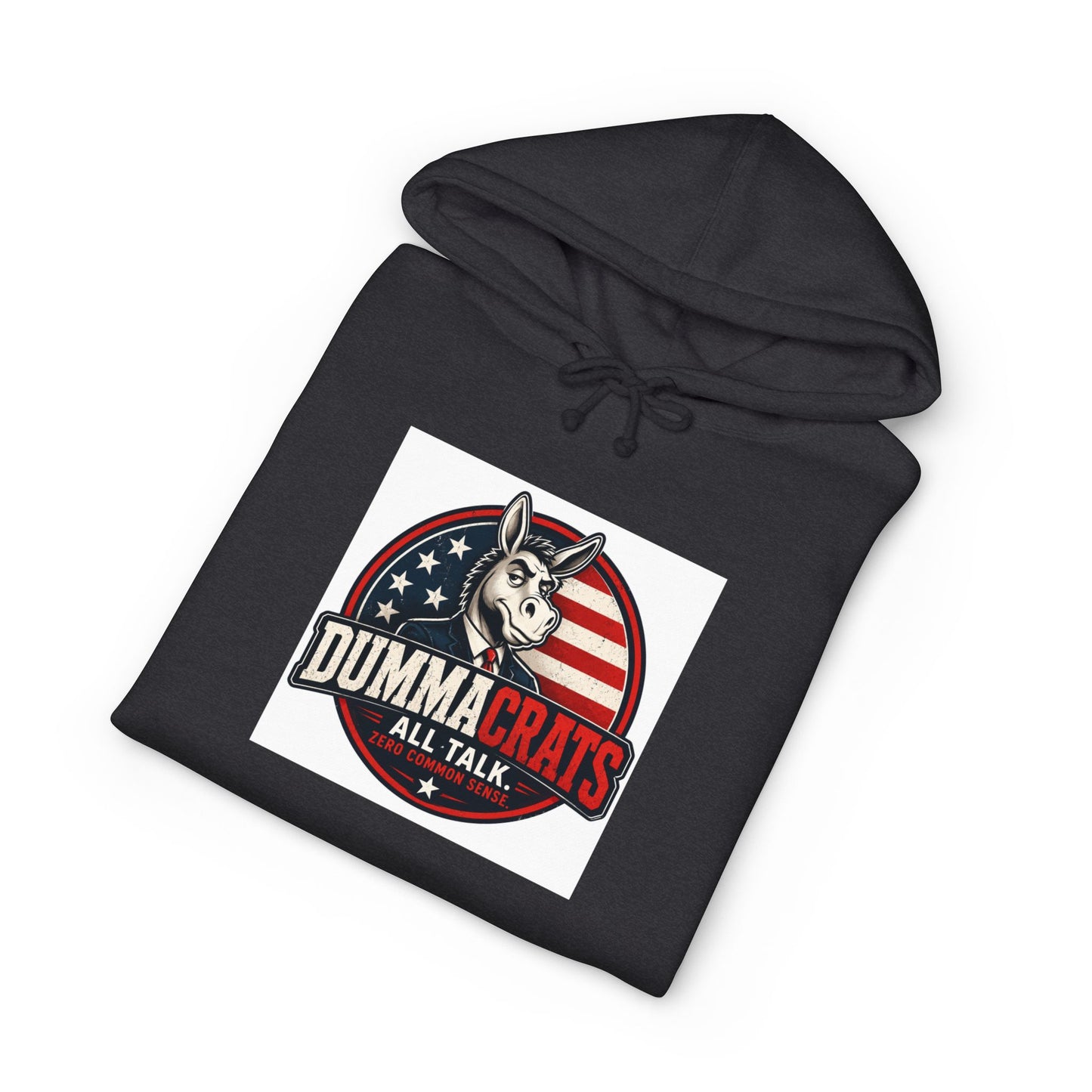 Dummacrats All Talk Hoodie – Political Satire Pullover with Donkey Logo
