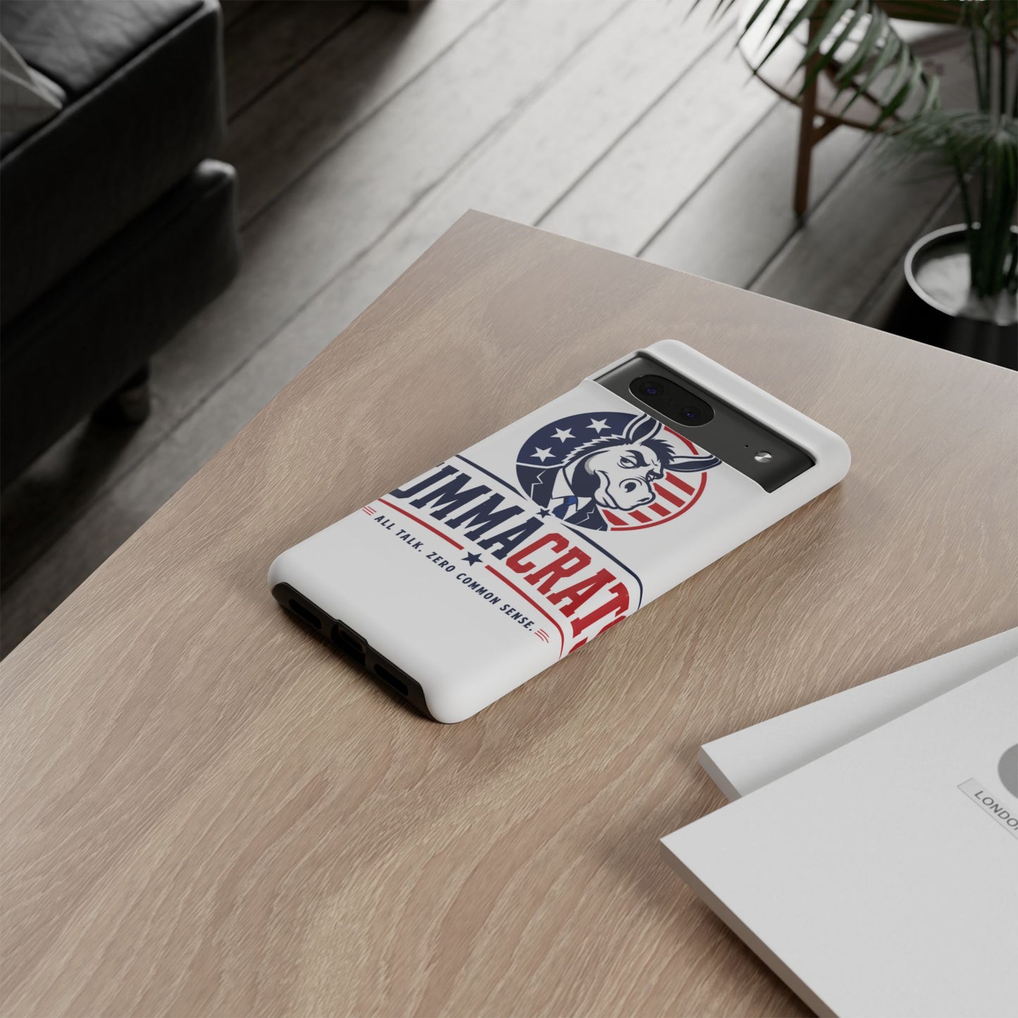 Phone Case — 'DemmaCrat' Political Donkey Design, Patriotic Anti-Democrat Graphic