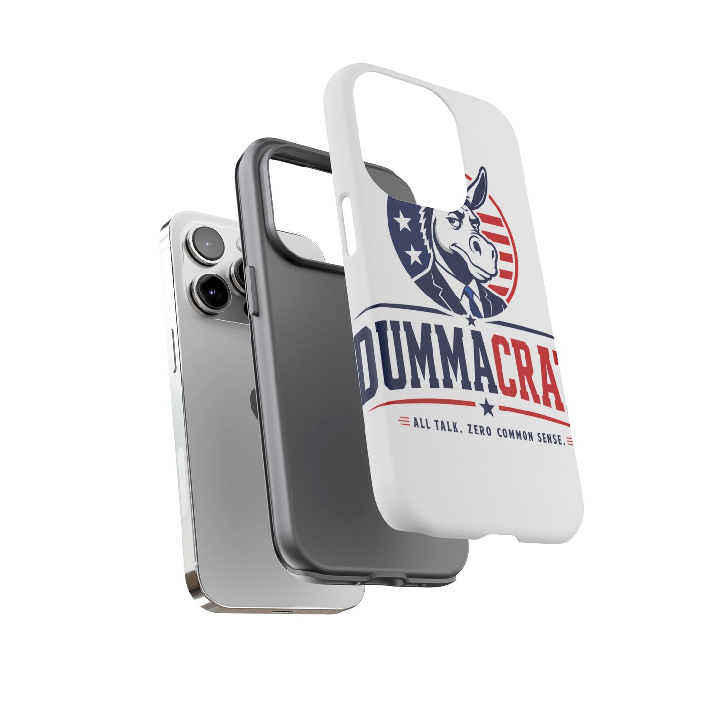 Phone Case — 'DemmaCrat' Political Donkey Design, Patriotic Anti-Democrat Graphic