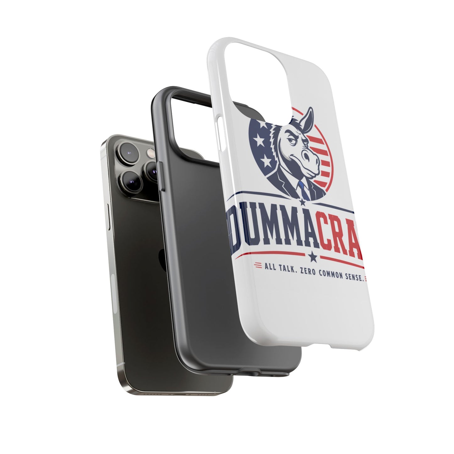 Phone Case — 'DemmaCrat' Political Donkey Design, Patriotic Anti-Democrat Graphic