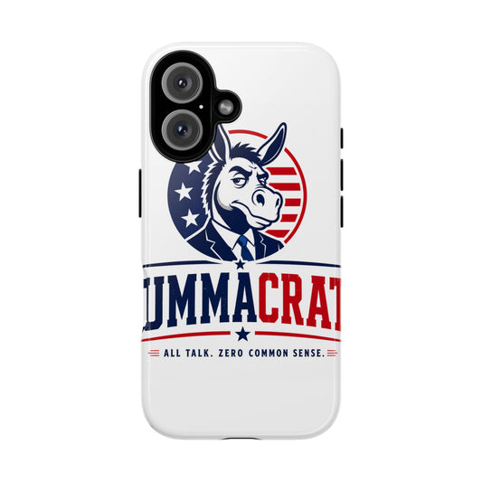 Phone Case — 'DemmaCrat' Political Donkey Design, Patriotic Anti-Democrat Graphic