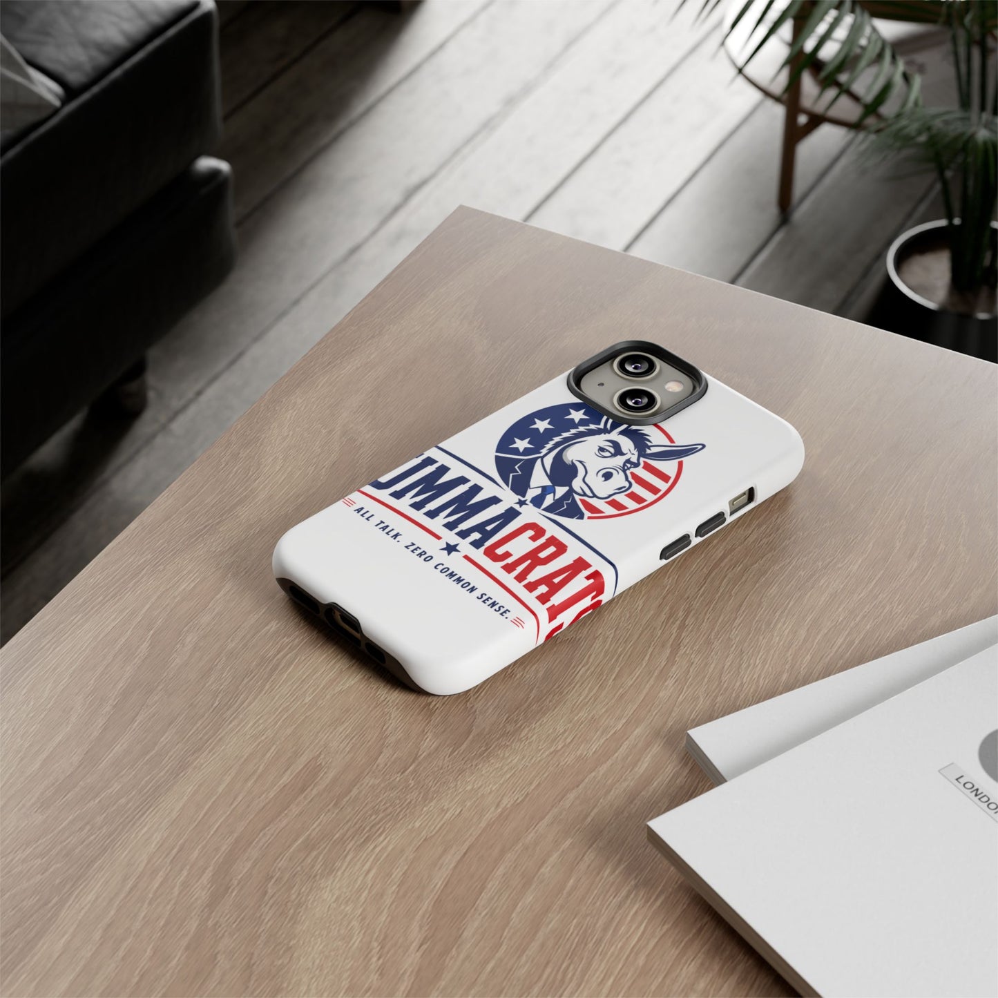 Phone Case — 'DemmaCrat' Political Donkey Design, Patriotic Anti-Democrat Graphic