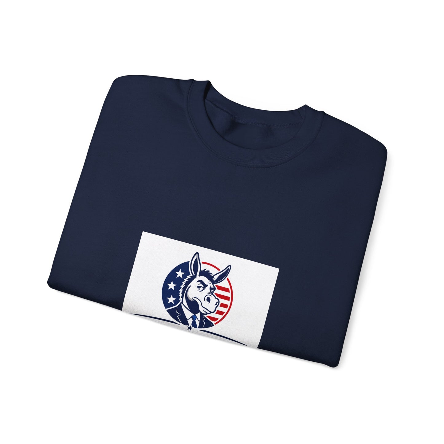 Crewneck Sweatshirt — 'Dummacrats' Patriotic Donkey Graphic