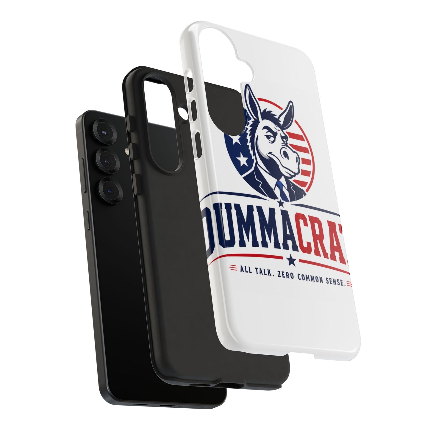 Phone Case — 'DemmaCrat' Political Donkey Design, Patriotic Anti-Democrat Graphic