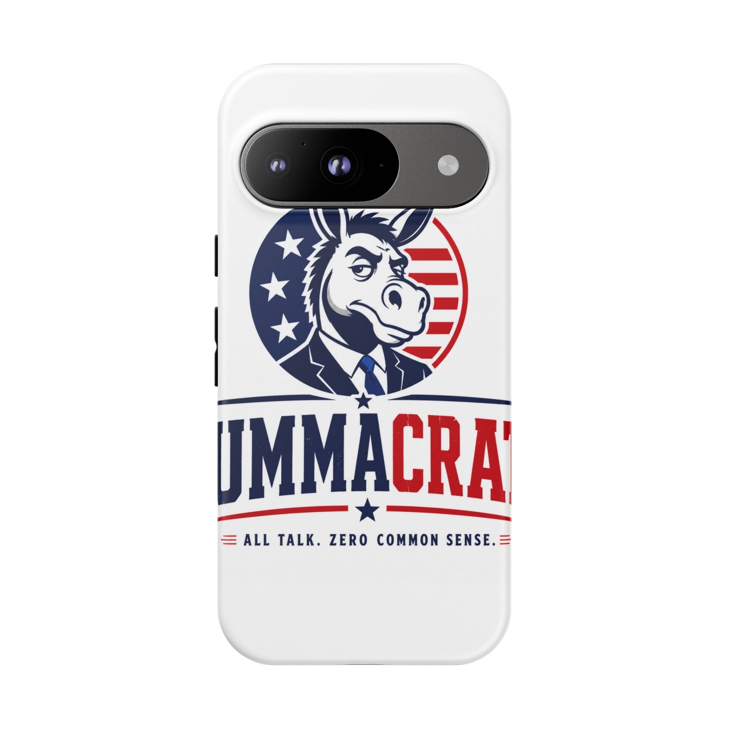 Phone Case — 'DemmaCrat' Political Donkey Design, Patriotic Anti-Democrat Graphic