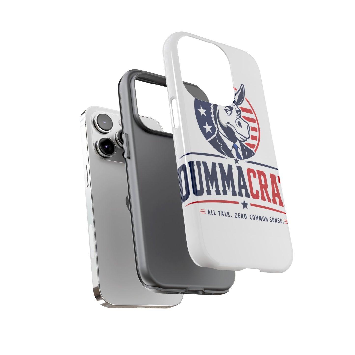Phone Case — 'DemmaCrat' Political Donkey Design, Patriotic Anti-Democrat Graphic