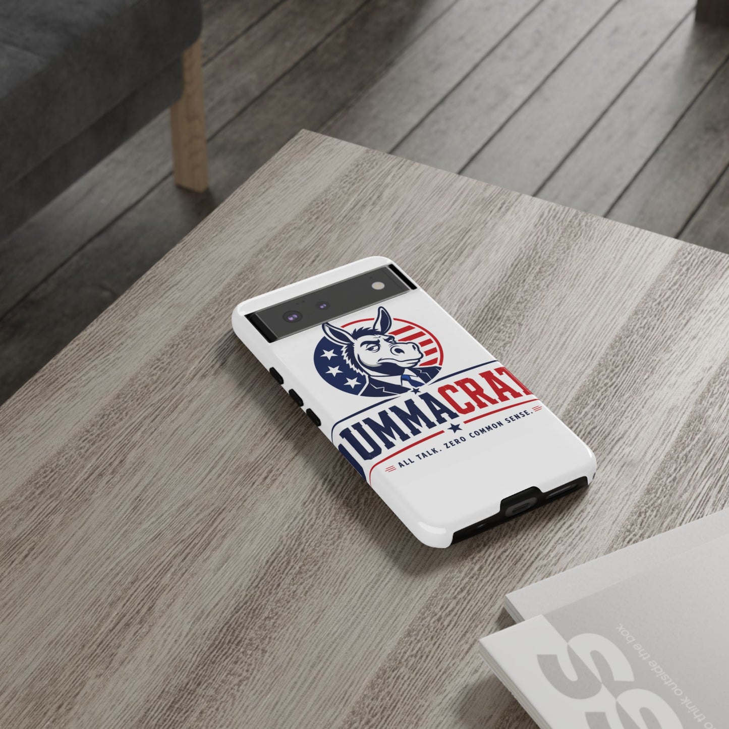 Phone Case — 'DemmaCrat' Political Donkey Design, Patriotic Anti-Democrat Graphic