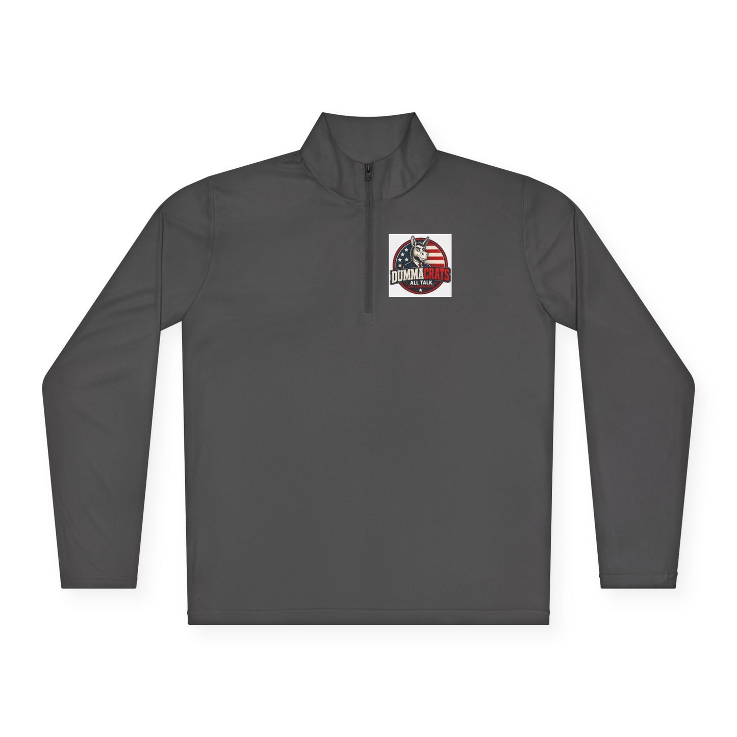 Quarter-Zip Pullover - Trump 2024 Helmet American Flag Logo
