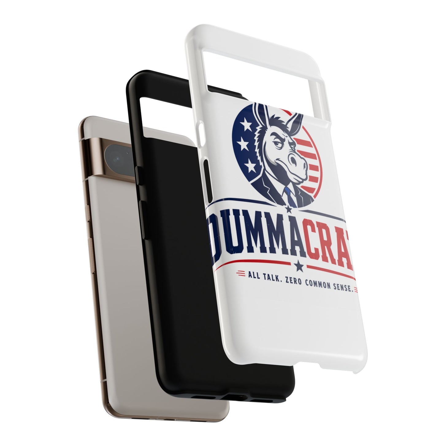 Phone Case — 'DemmaCrat' Political Donkey Design, Patriotic Anti-Democrat Graphic
