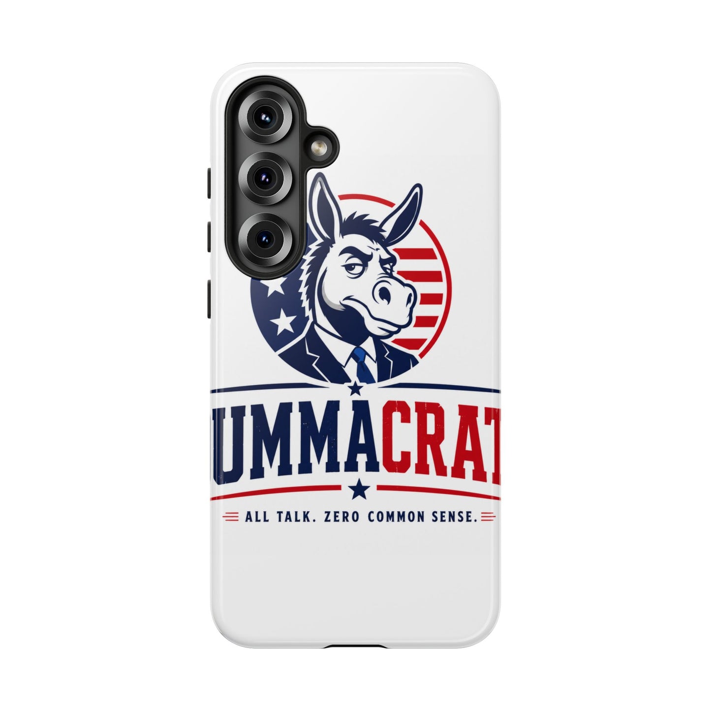 Phone Case — 'DemmaCrat' Political Donkey Design, Patriotic Anti-Democrat Graphic