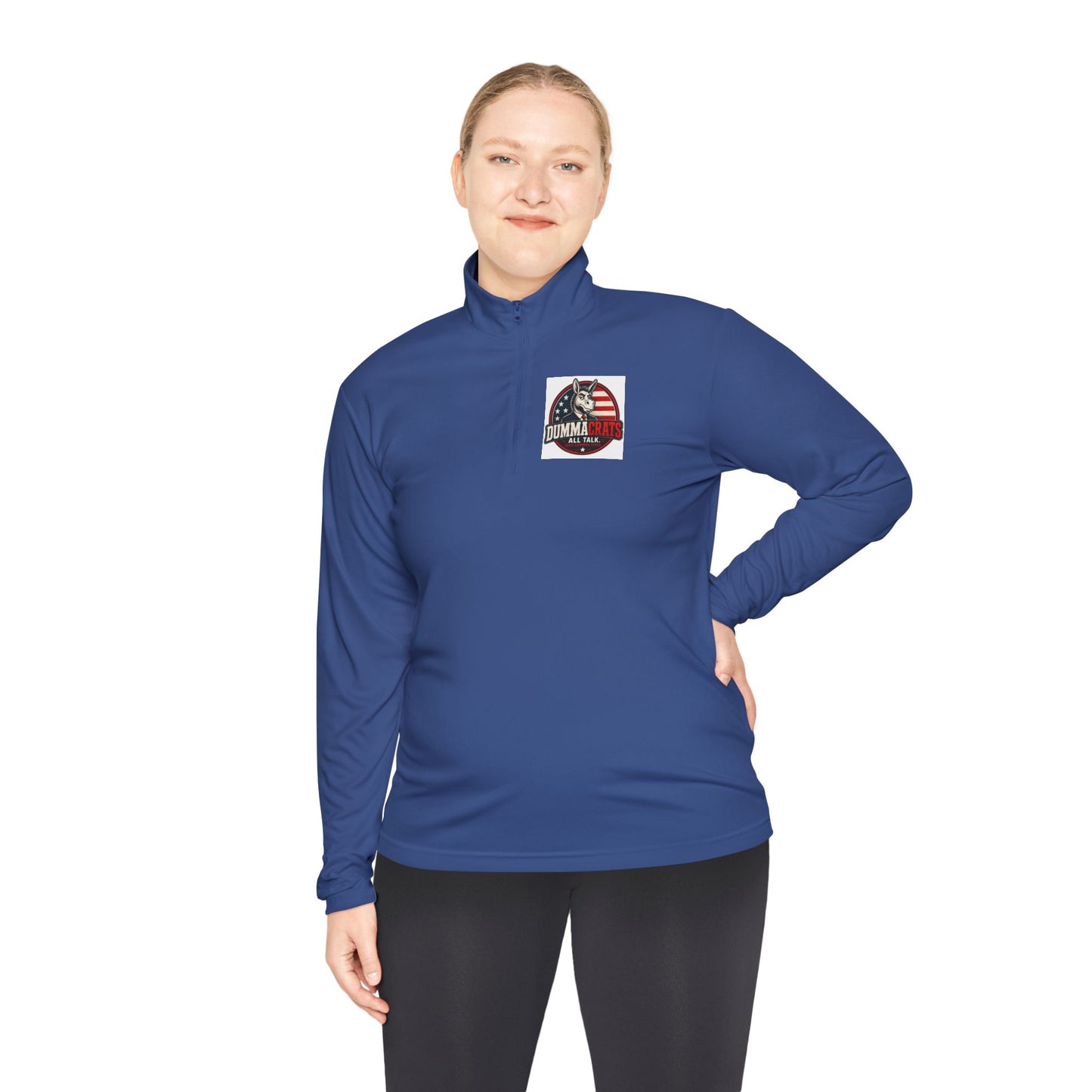 Quarter-Zip Pullover - Trump 2024 Helmet American Flag Logo