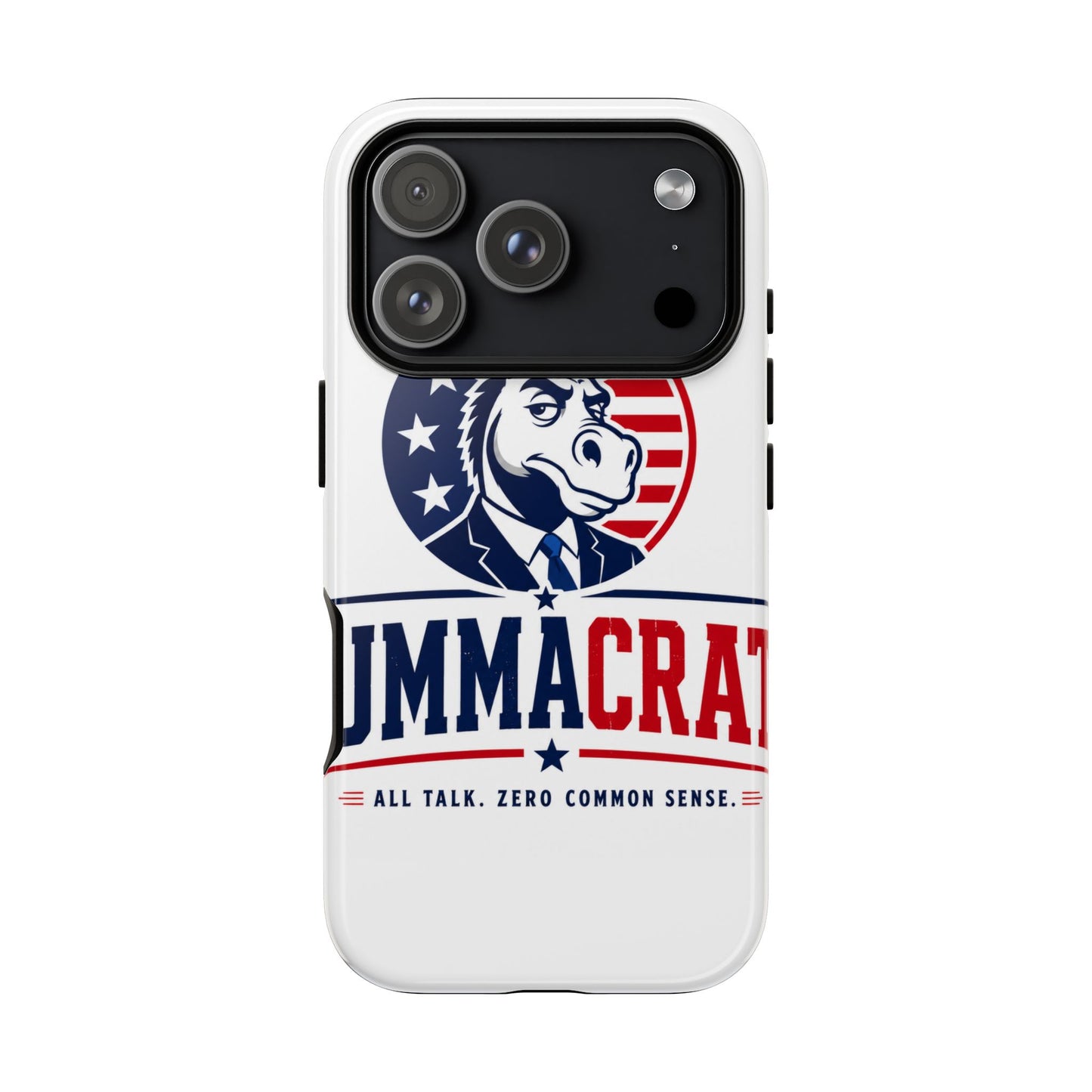 Phone Case — 'DemmaCrat' Political Donkey Design, Patriotic Anti-Democrat Graphic