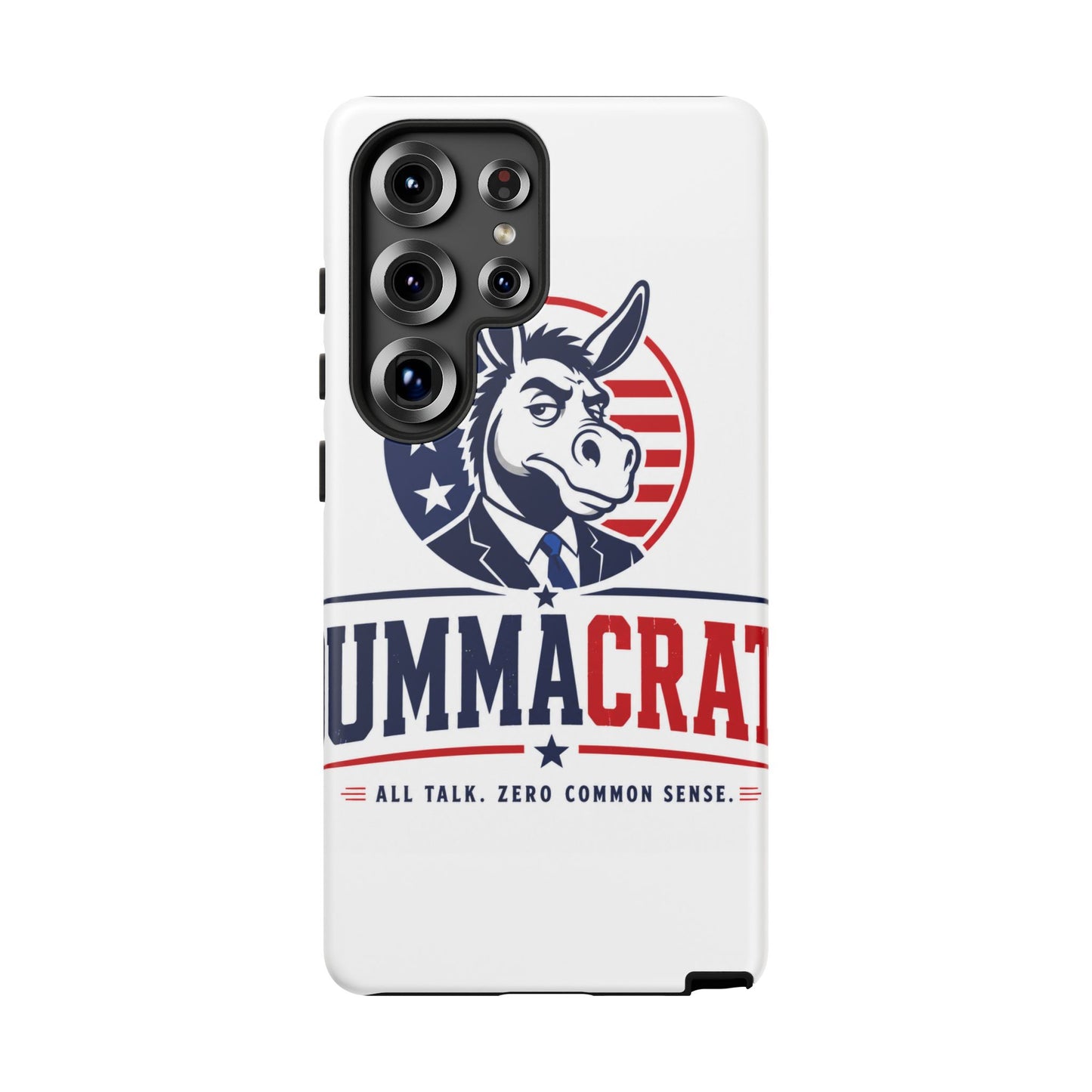 Phone Case — 'DemmaCrat' Political Donkey Design, Patriotic Anti-Democrat Graphic