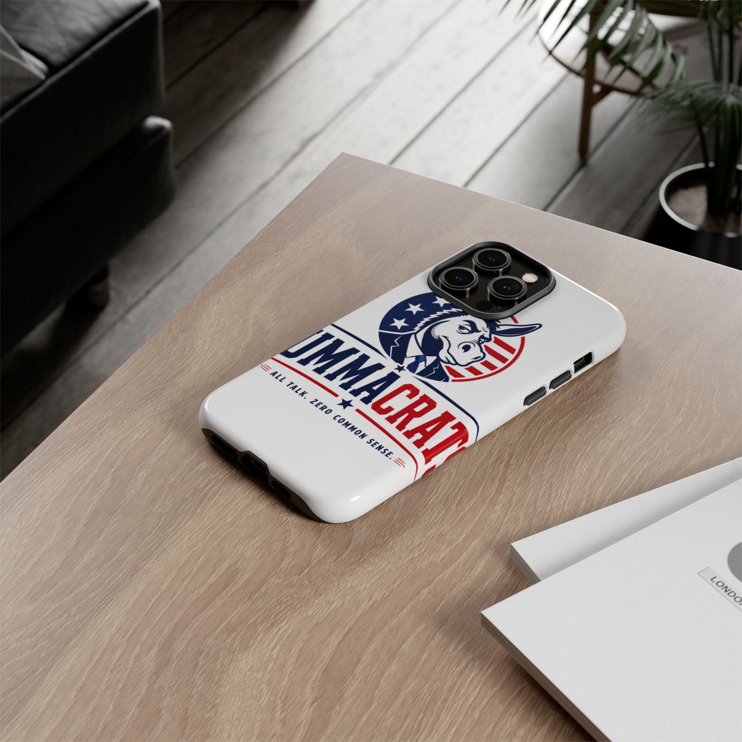 Phone Case — 'DemmaCrat' Political Donkey Design, Patriotic Anti-Democrat Graphic
