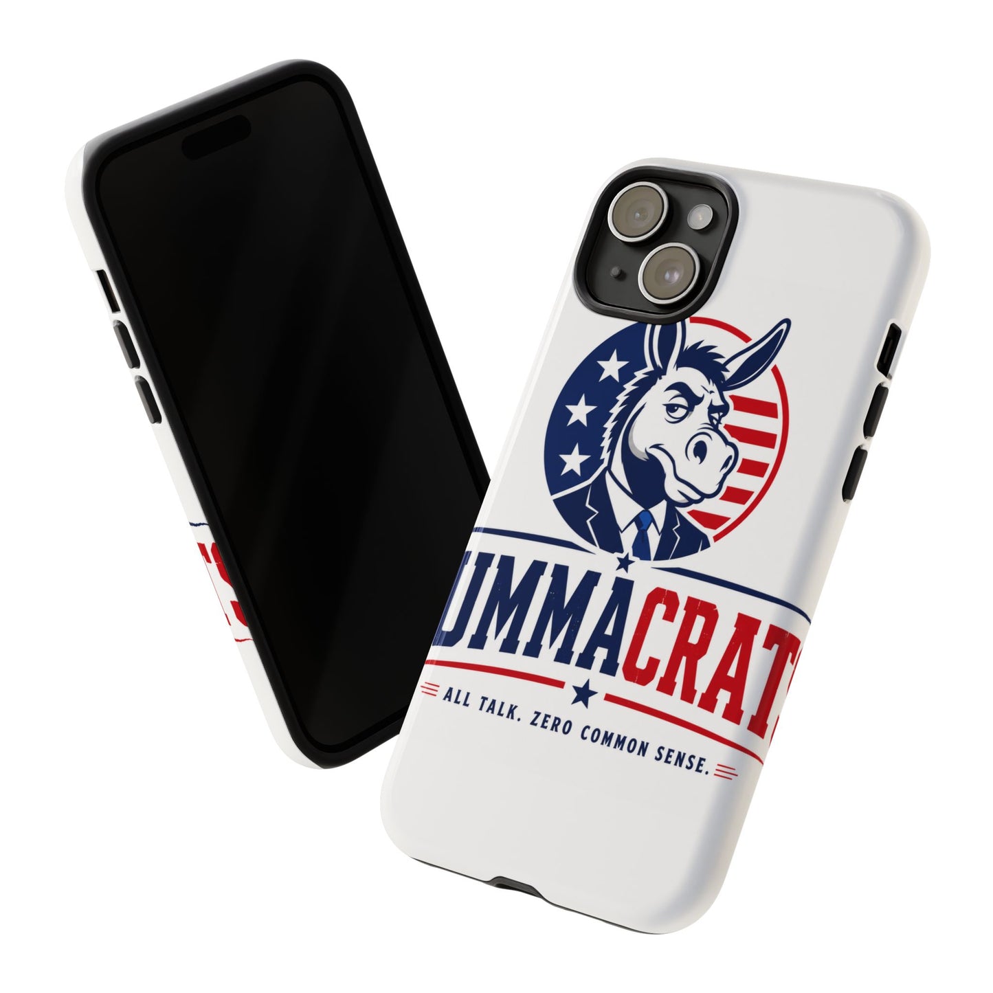 Phone Case — 'DemmaCrat' Political Donkey Design, Patriotic Anti-Democrat Graphic