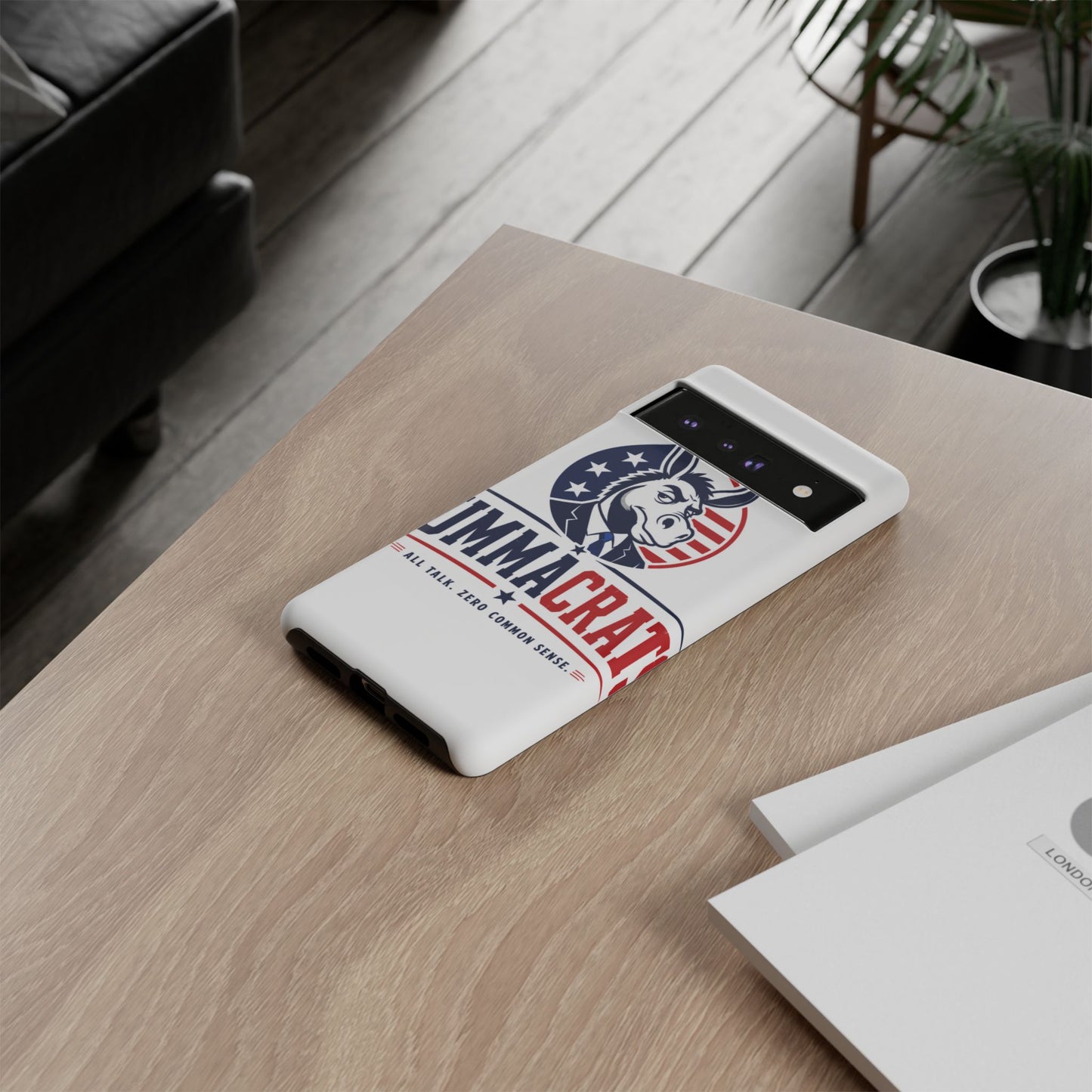 Phone Case — 'DemmaCrat' Political Donkey Design, Patriotic Anti-Democrat Graphic