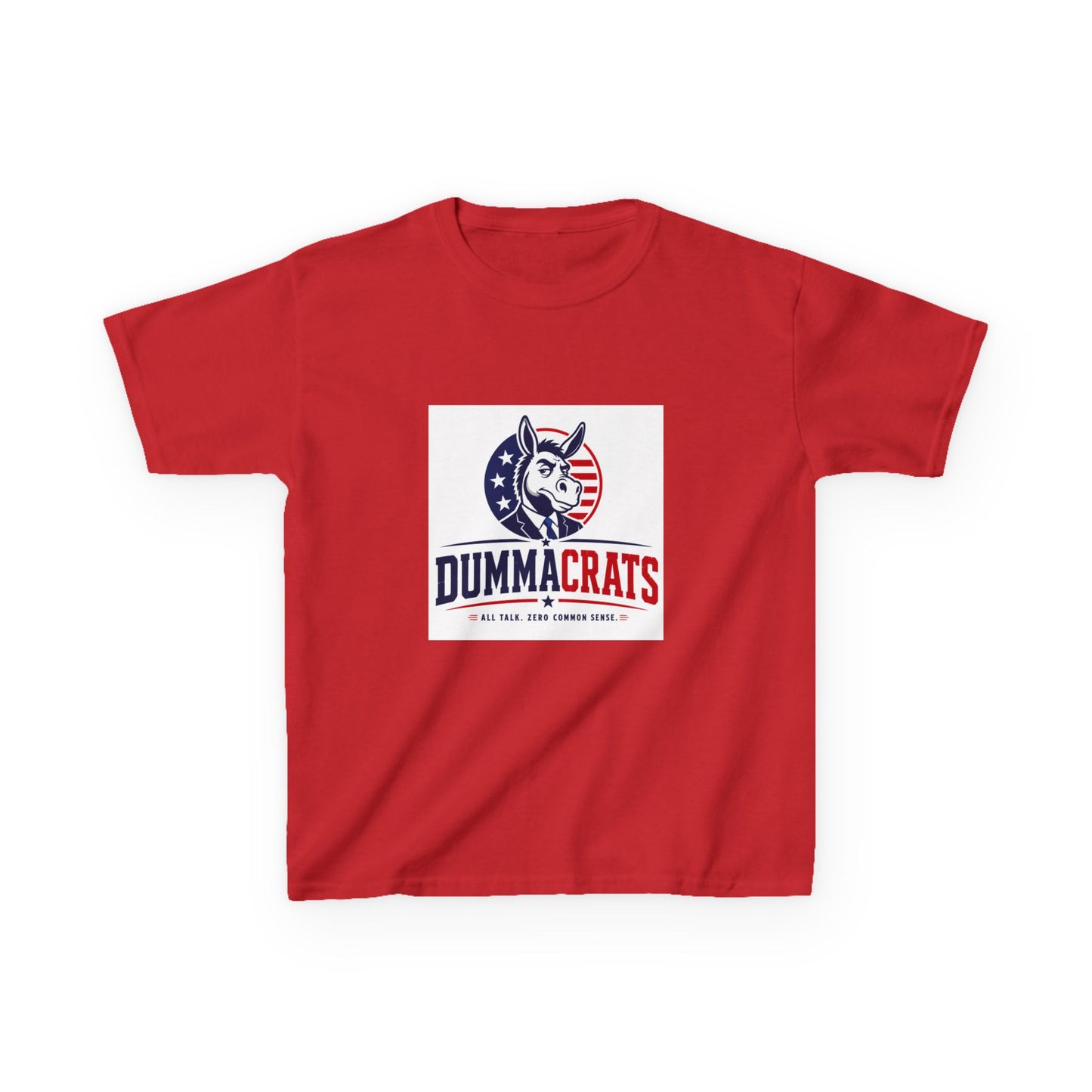 Kids Tee — "Dummacr@ts" Patriotic Donkey Graphic