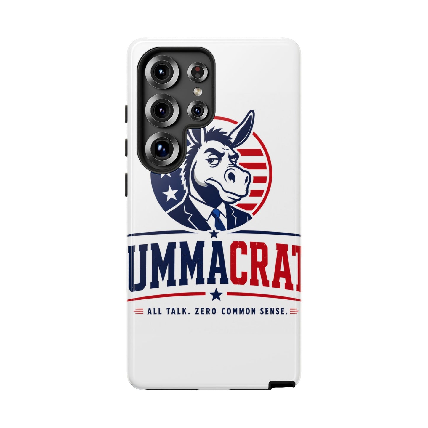 Phone Case — 'DemmaCrat' Political Donkey Design, Patriotic Anti-Democrat Graphic